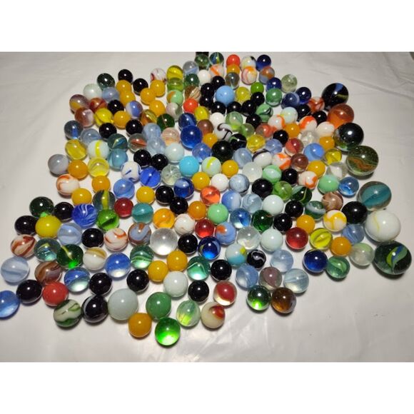 Lot of 224 Vintage Marbles Small Medium & Large Cat's Eye - Picture 2 of 16